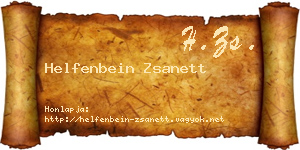Helfenbein Zsanett névjegykártya